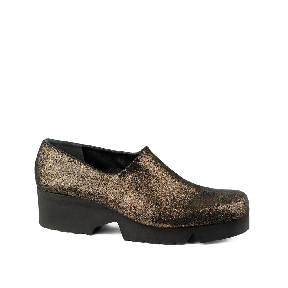 GOLD SPARKLE STRETCH SUEDE