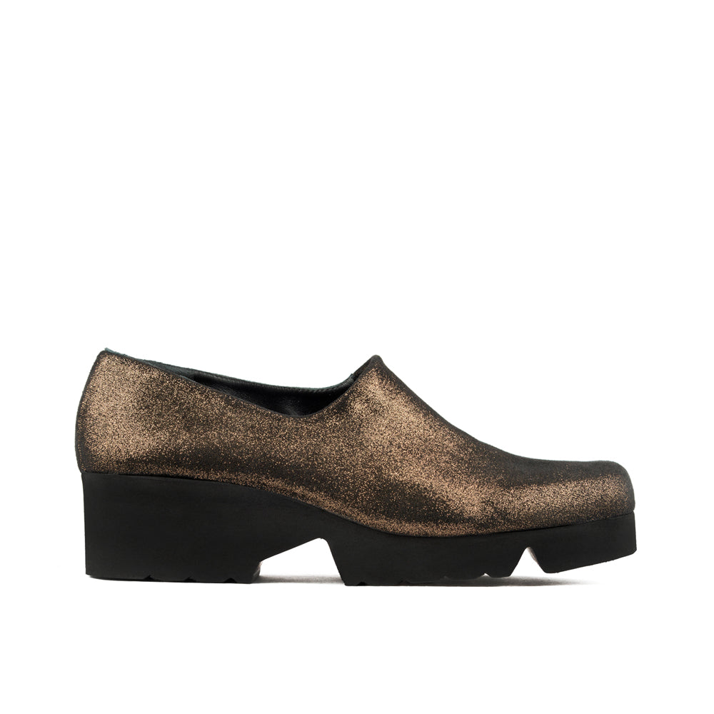 GOLD SPARKLE STRETCH SUEDE