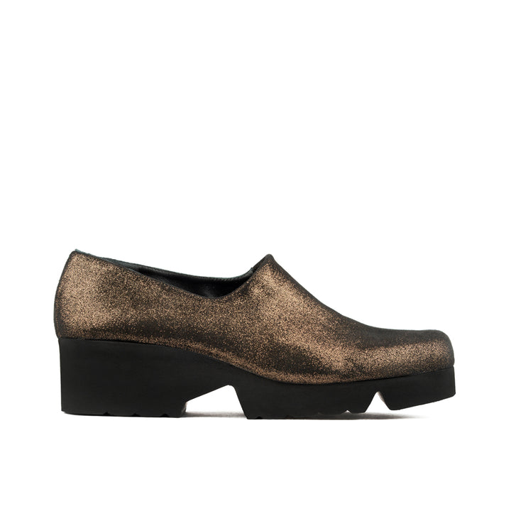 GOLD SPARKLE STRETCH SUEDE