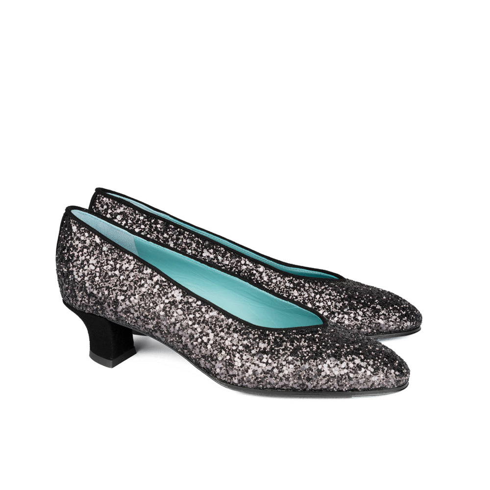 SILVER/PEWTER GLITTER SUEDE