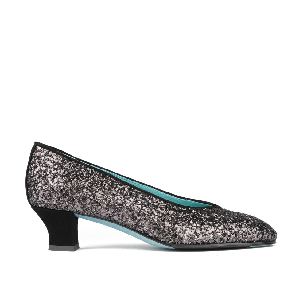 SILVER/PEWTER GLITTER SUEDE