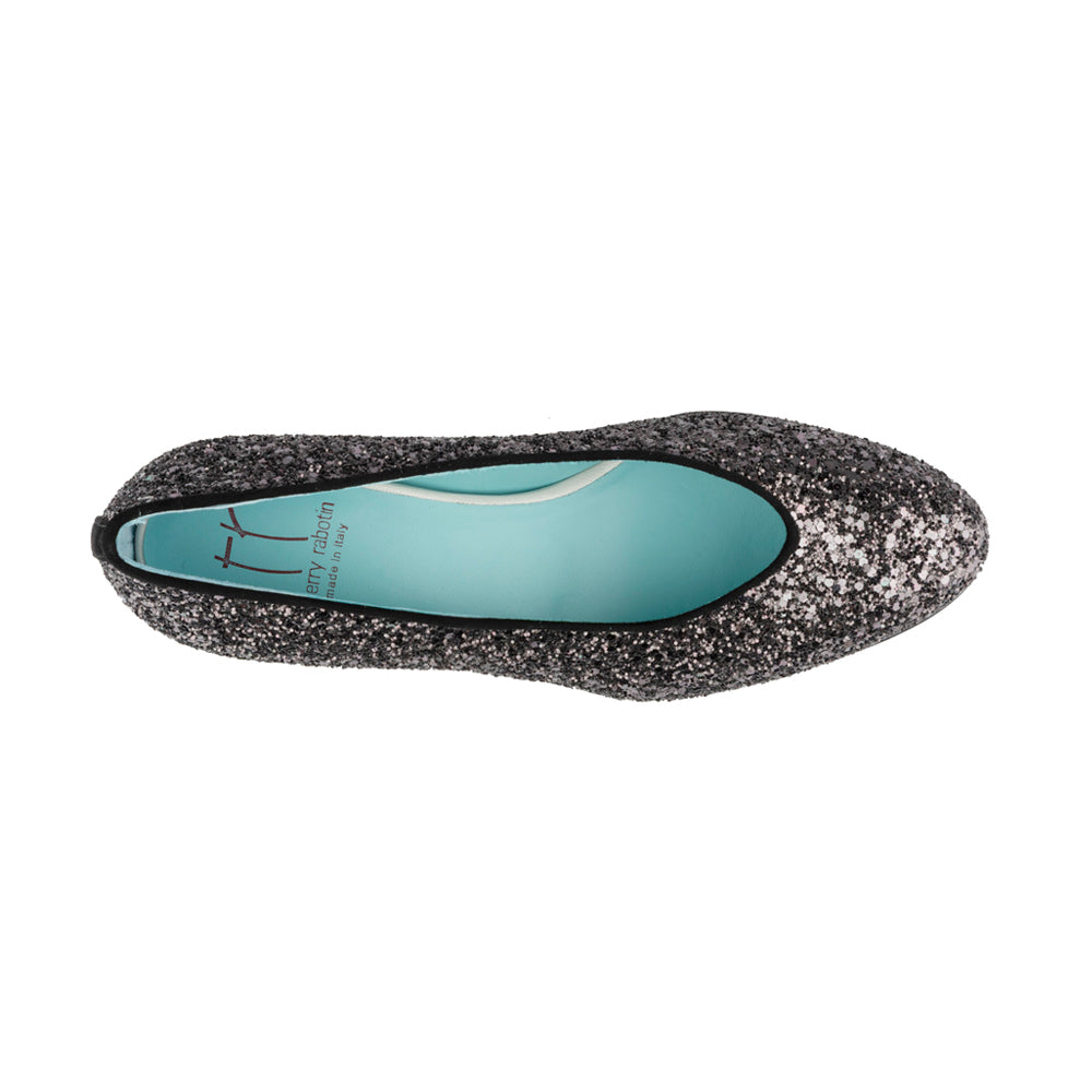 SILVER/PEWTER GLITTER SUEDE