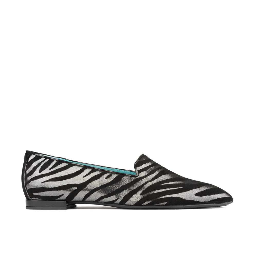 SILVER/BLACK ZEBRA SUEDE