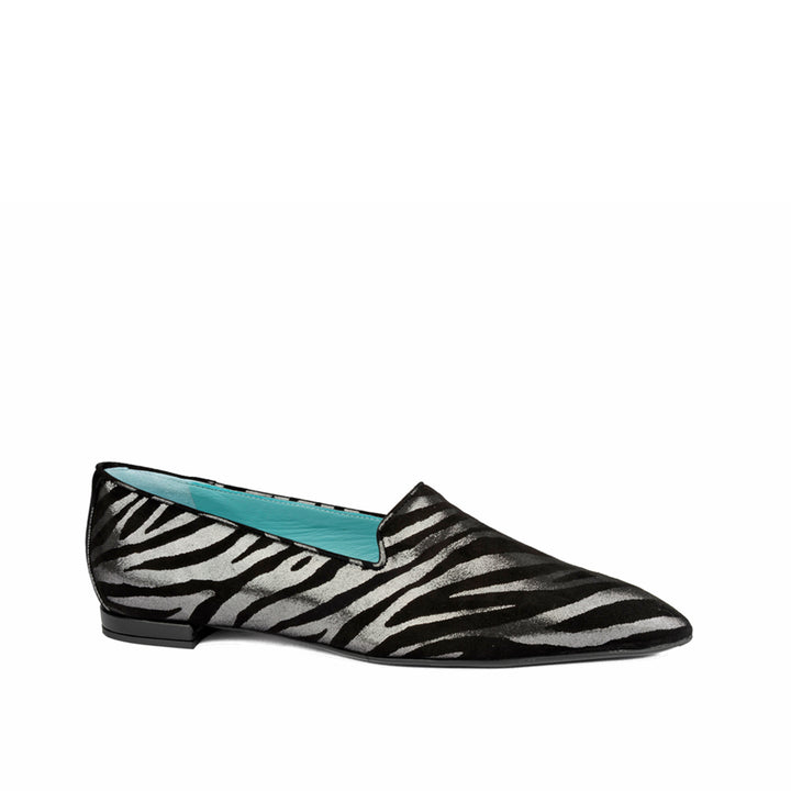SILVER/BLACK ZEBRA SUEDE