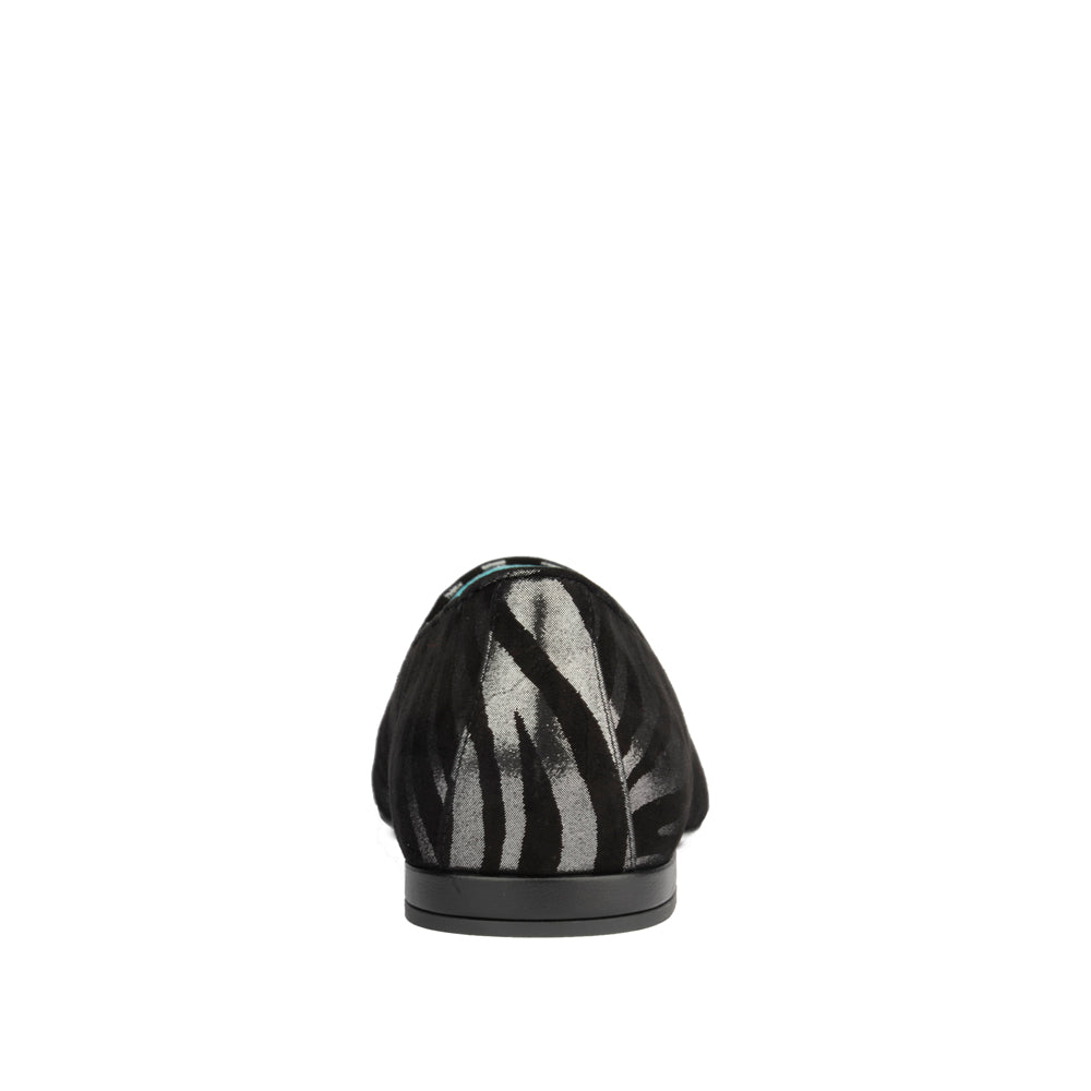 SILVER/BLACK ZEBRA SUEDE