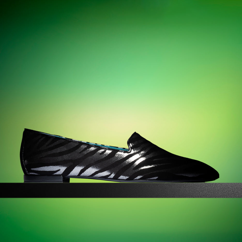 SILVER/BLACK ZEBRA SUEDE