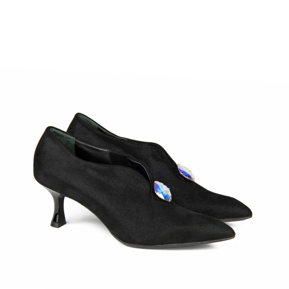 BLACK STRETCH SUEDE
