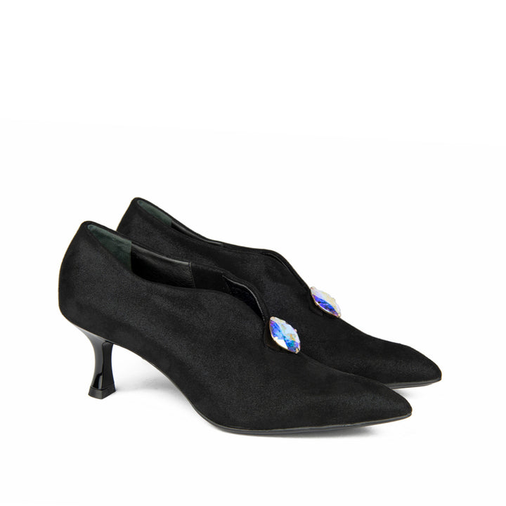 BLACK STRETCH SUEDE
