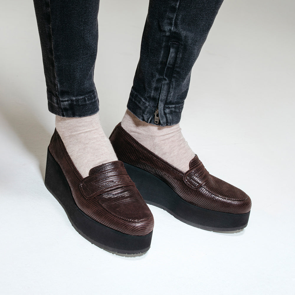 BROWN STAMPED SUEDE