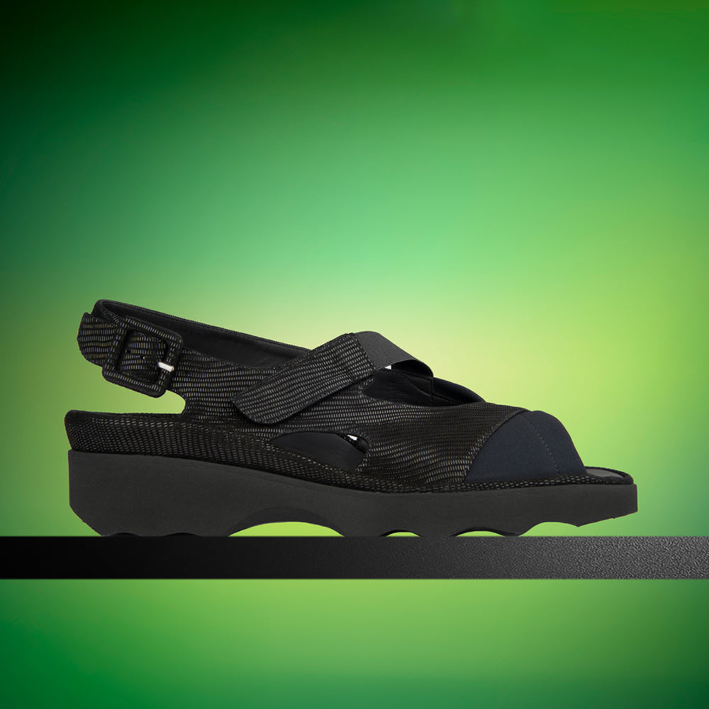 WILTON BLACK TEXTURED STAMPED SUEDE