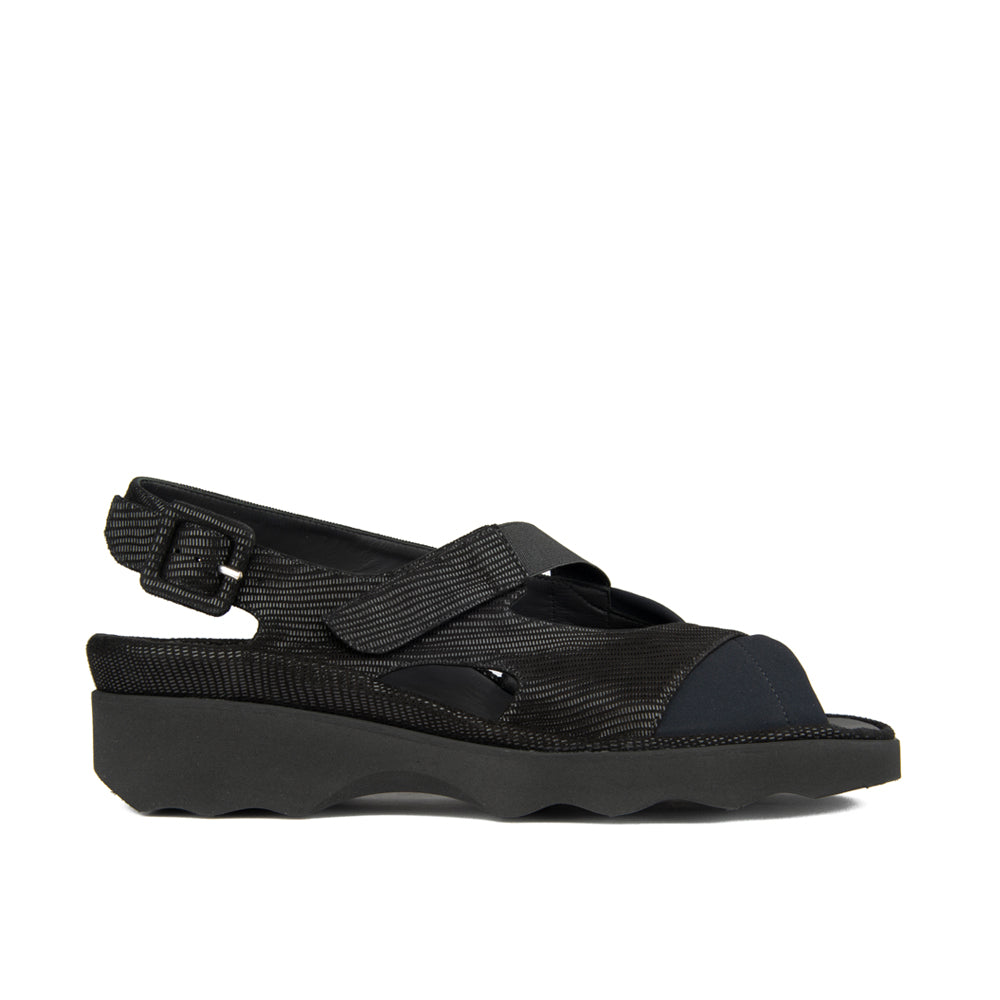WILTON BLACK TEXTURED STAMPED SUEDE