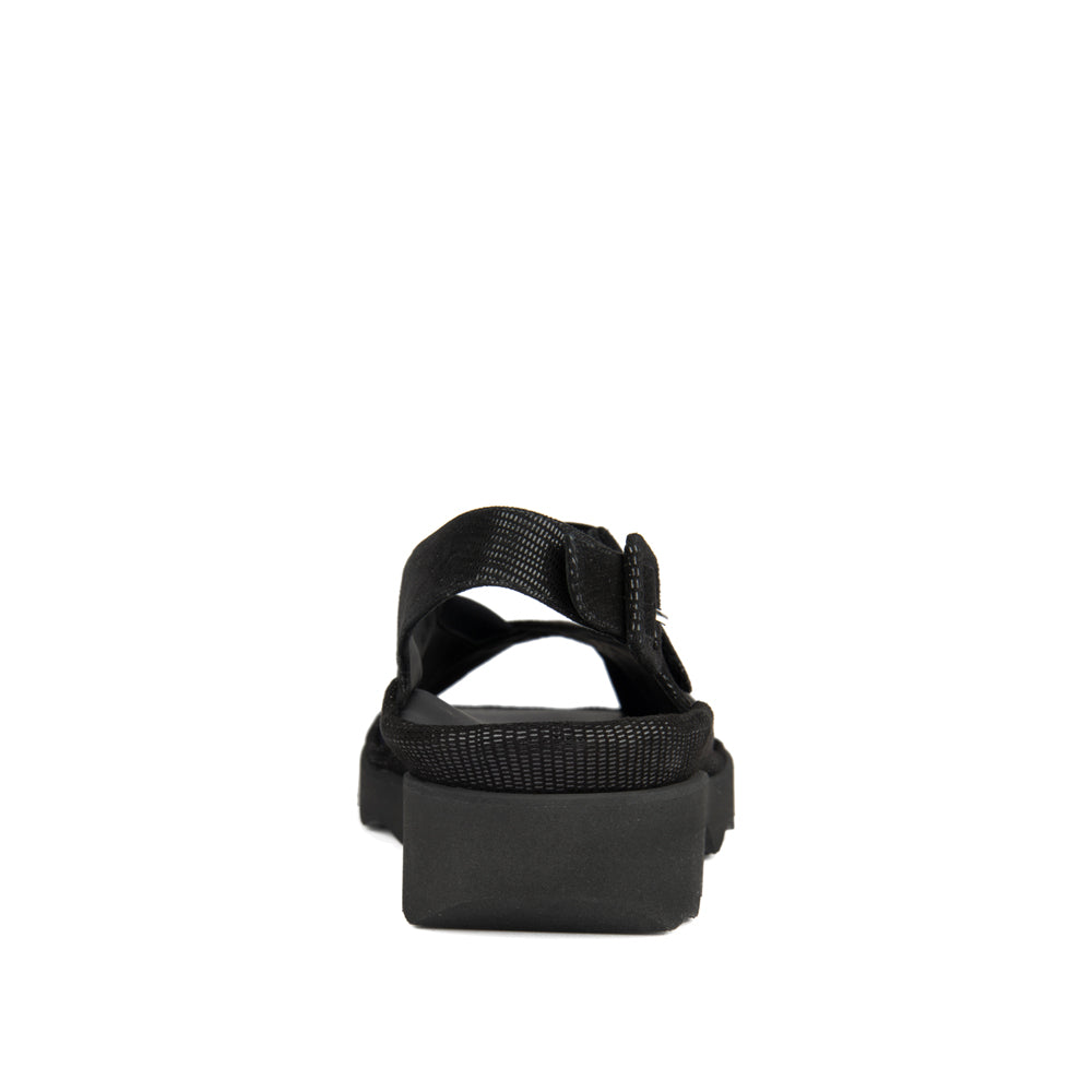 BLACK TEXTURED STAMPED SUEDE