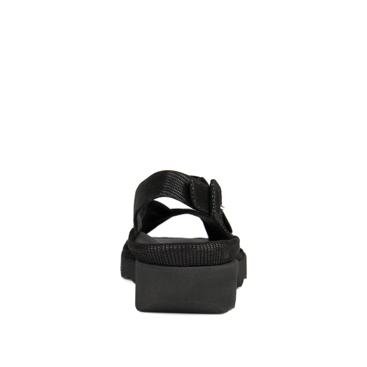 BLACK TEXTURED STAMPED SUEDE