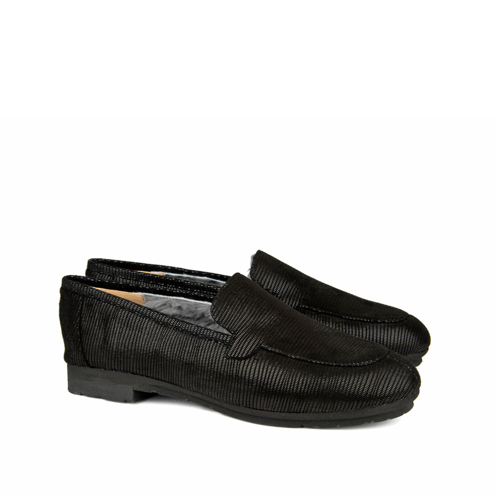 BLACK TEXTURED SUEDE
