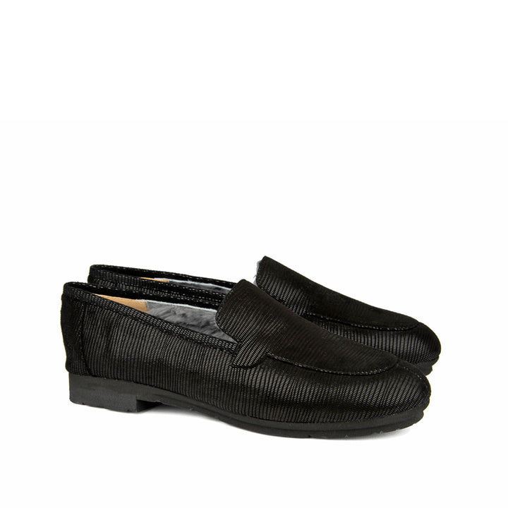 BLACK TEXTURED SUEDE