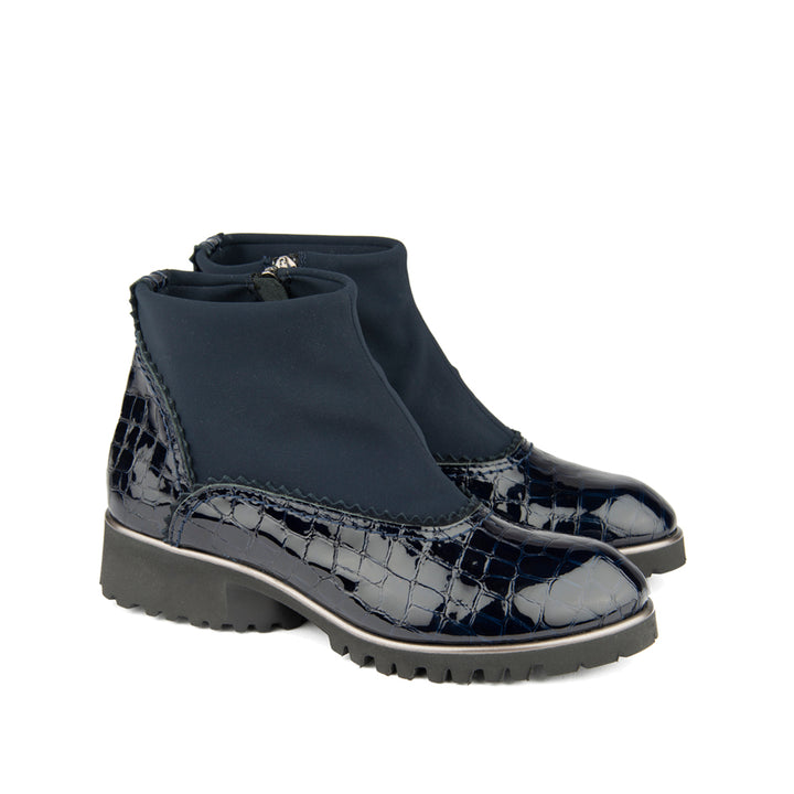 NAVY CROCO PATENT AND MICROFIBER