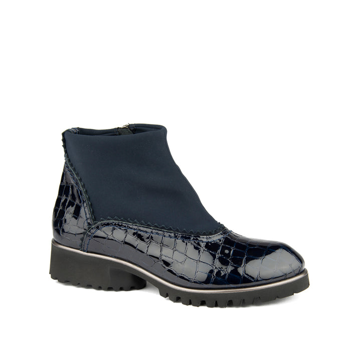 NAVY CROCO PATENT AND MICROFIBER