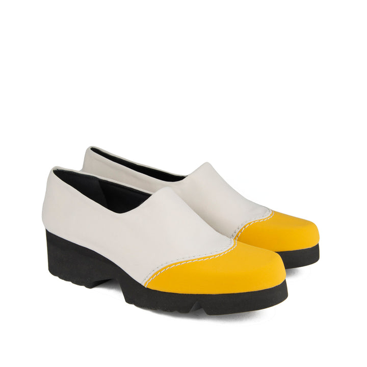 YELLOW AND LIGHT GRAY MICROFIBER