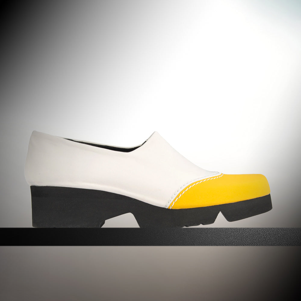 YELLOW AND LIGHT GRAY MICROFIBER