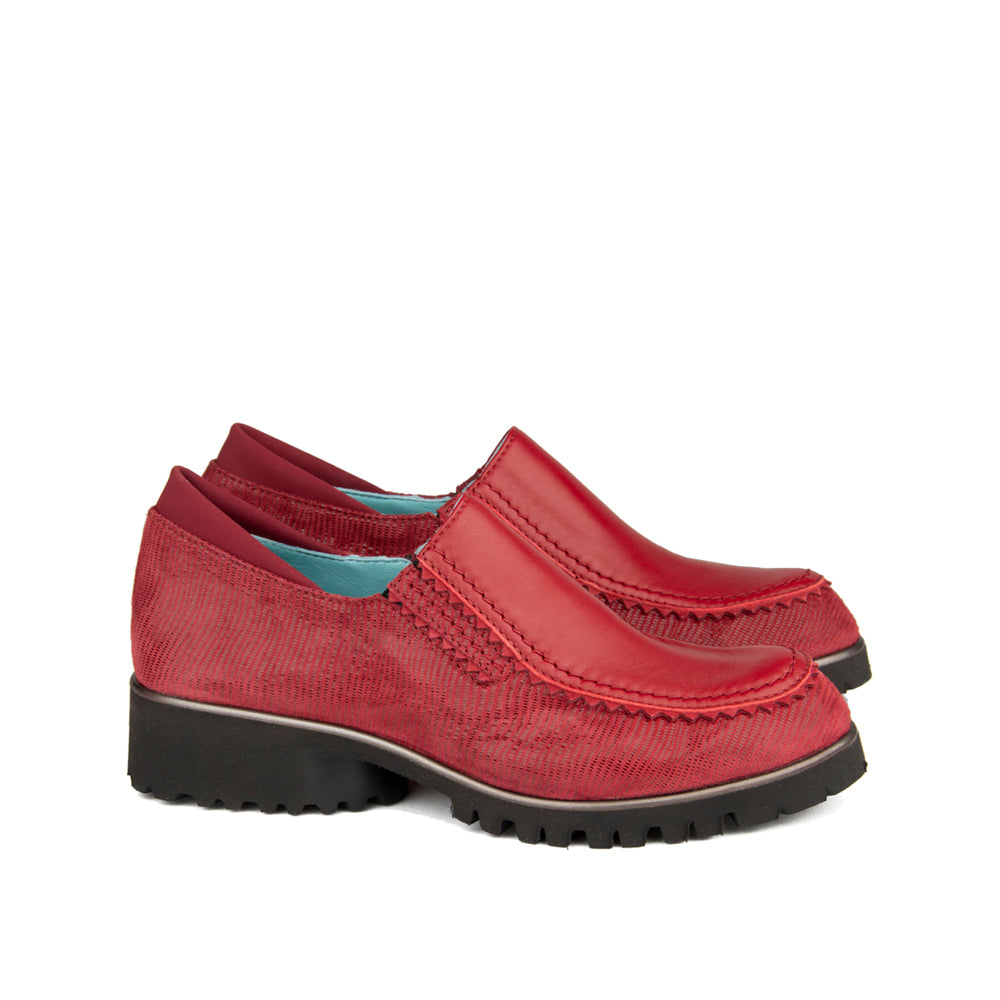 RED TEXTURED SUEDE