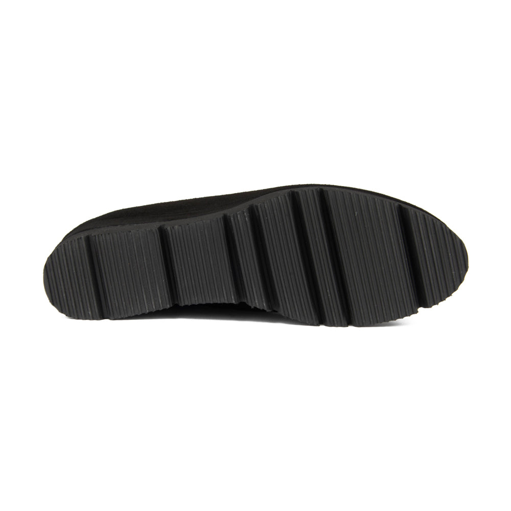BLACK SUEDE COVERED WEDGE