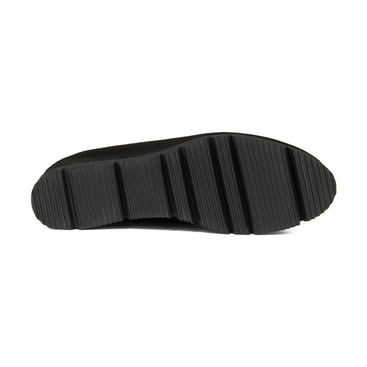 BLACK SUEDE COVERED WEDGE