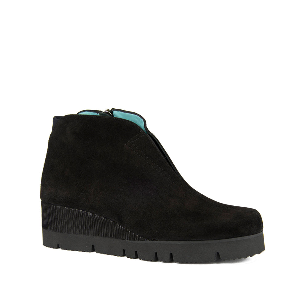 BLACK SUEDE COVERED WEDGE