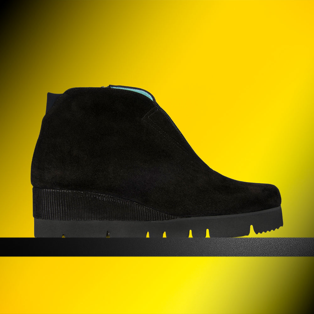 DAFNE BLACK SUEDE COVERED WEDGE