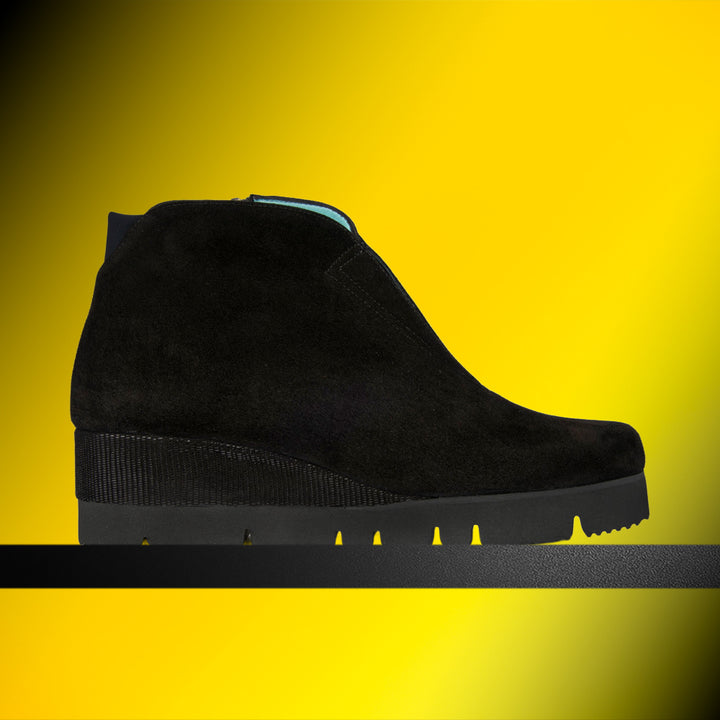 BLACK SUEDE COVERED WEDGE