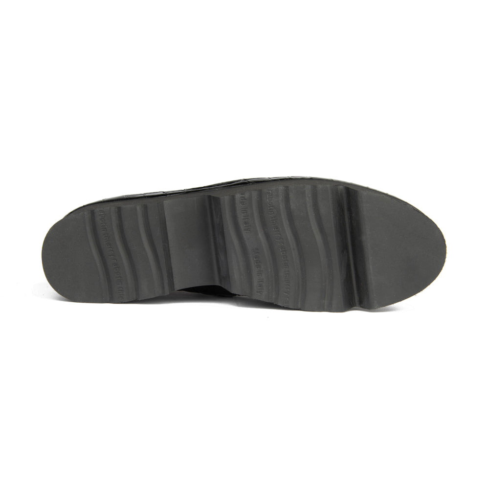 BLACK PATENT CROCO