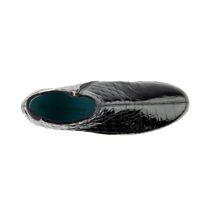 BLACK PATENT CROCO