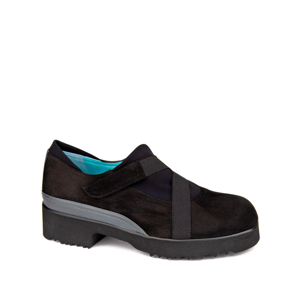 BLACK SUEDE/PEWTER COMBO