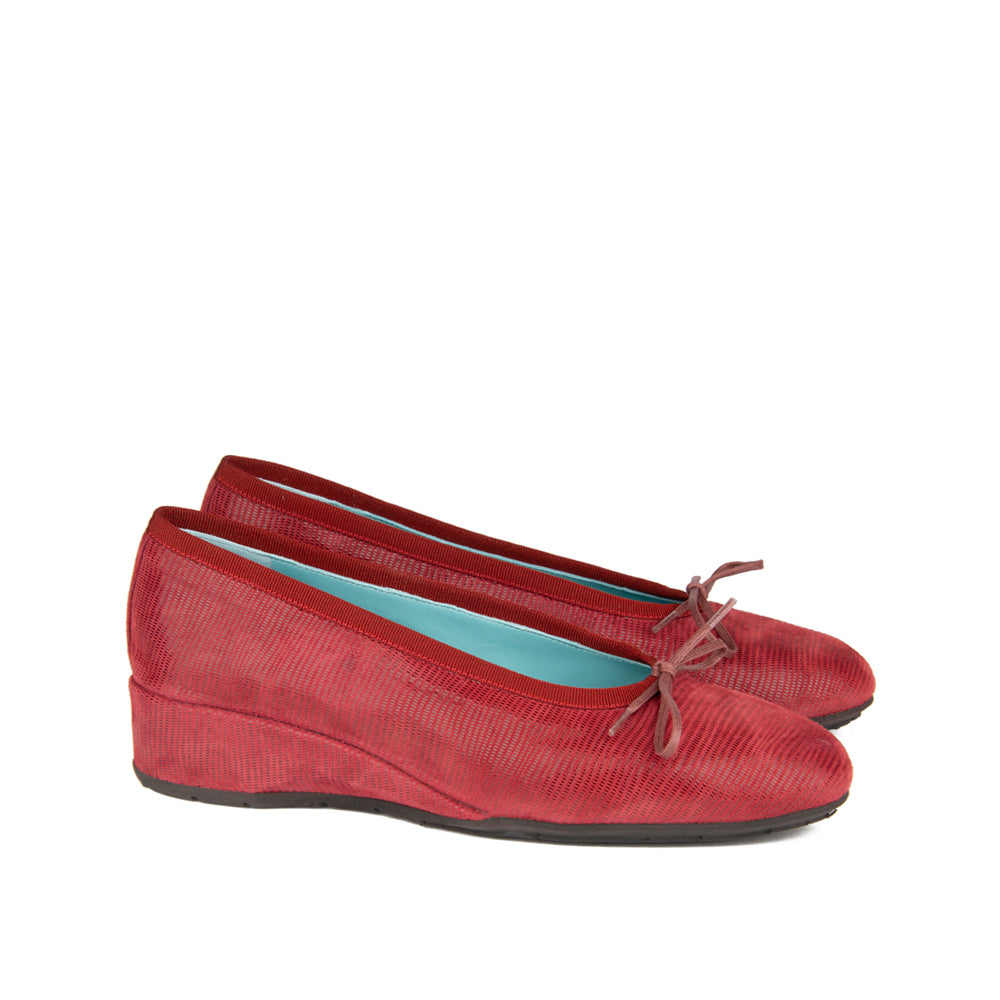 RED TEXTURED SUEDE