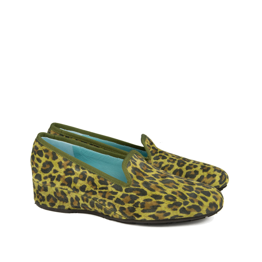 OLIVE SUEDE LEOPARD