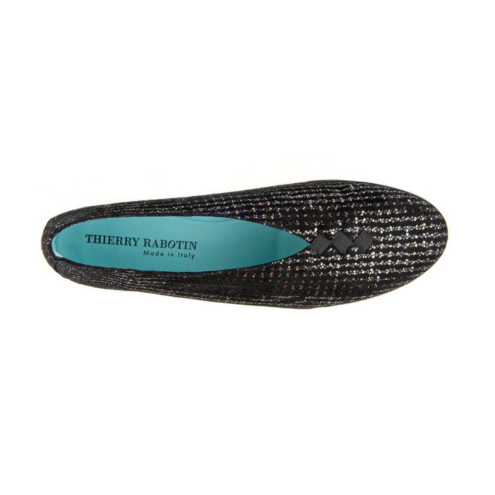 BLACK STAMPED SUEDE WITH SILVER ACCENTS