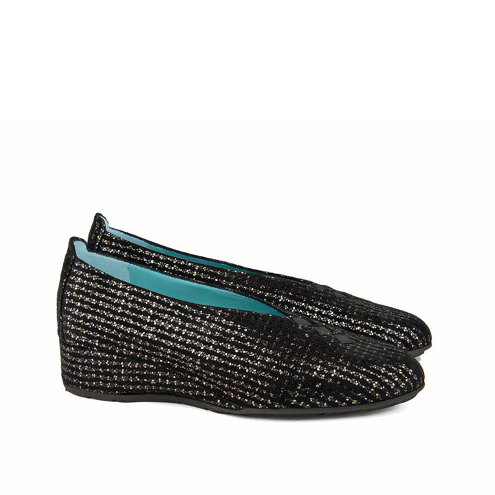 BLACK STAMPED SUEDE WITH SILVER ACCENTS
