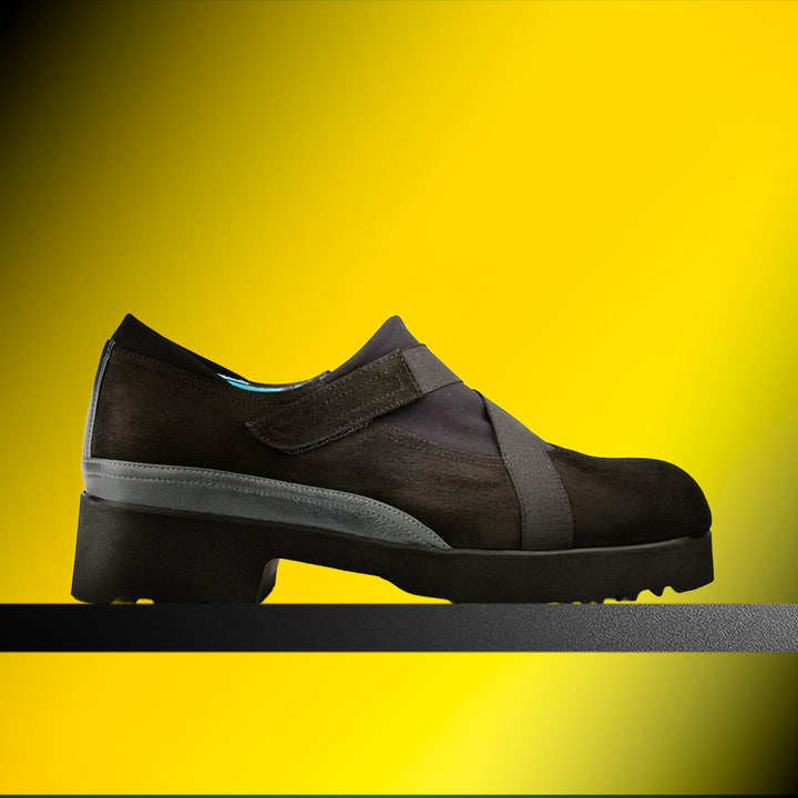 BLACK SUEDE/PEWTER COMBO