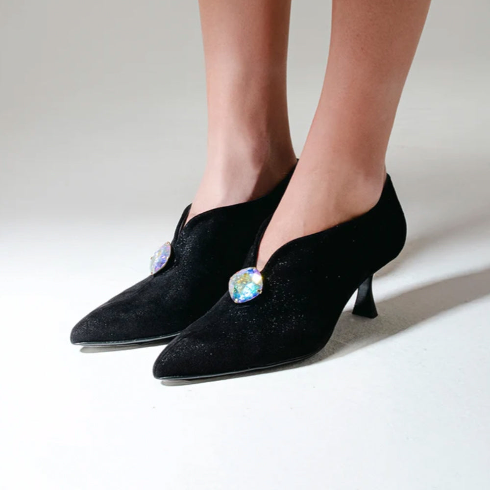 NETTUNO BLACK STRETCH SUEDE