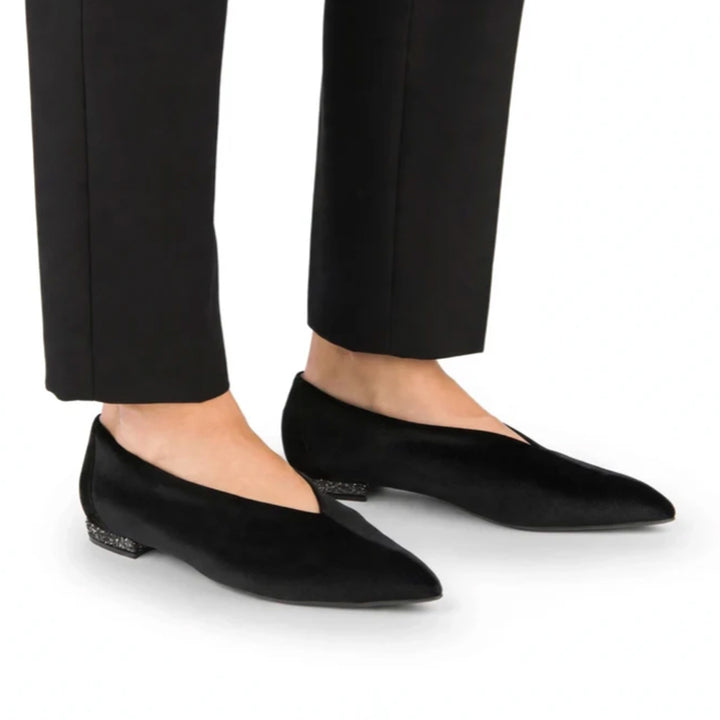 QUA FLAT BLACK STRETCH VELVET