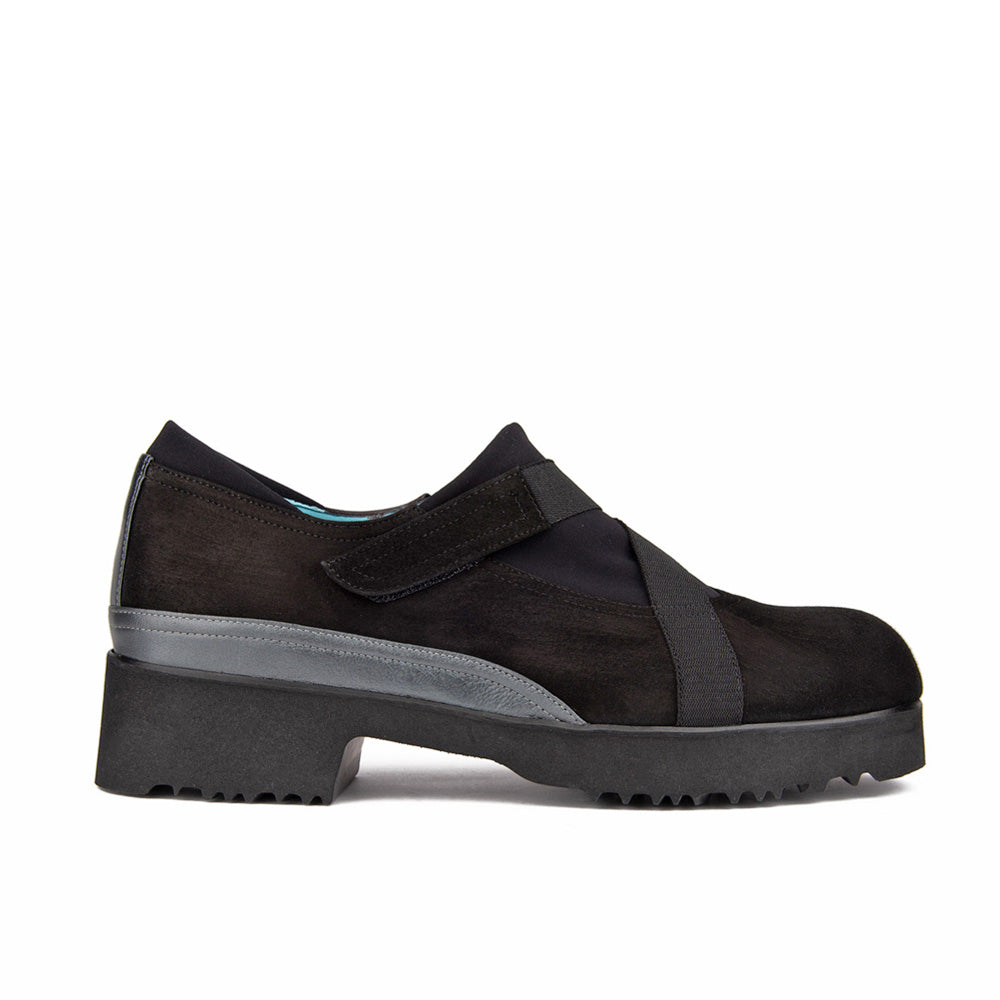 BLACK SUEDE/PEWTER COMBO